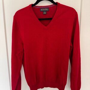 Brooks Brothers Extra-Fine Italian Merino Wool blend V-neck sweater, Size: M